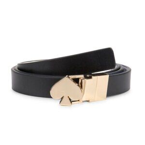 Kate Spade New York Black/Cream Reversible Spade Leather Belt Size: S/M
